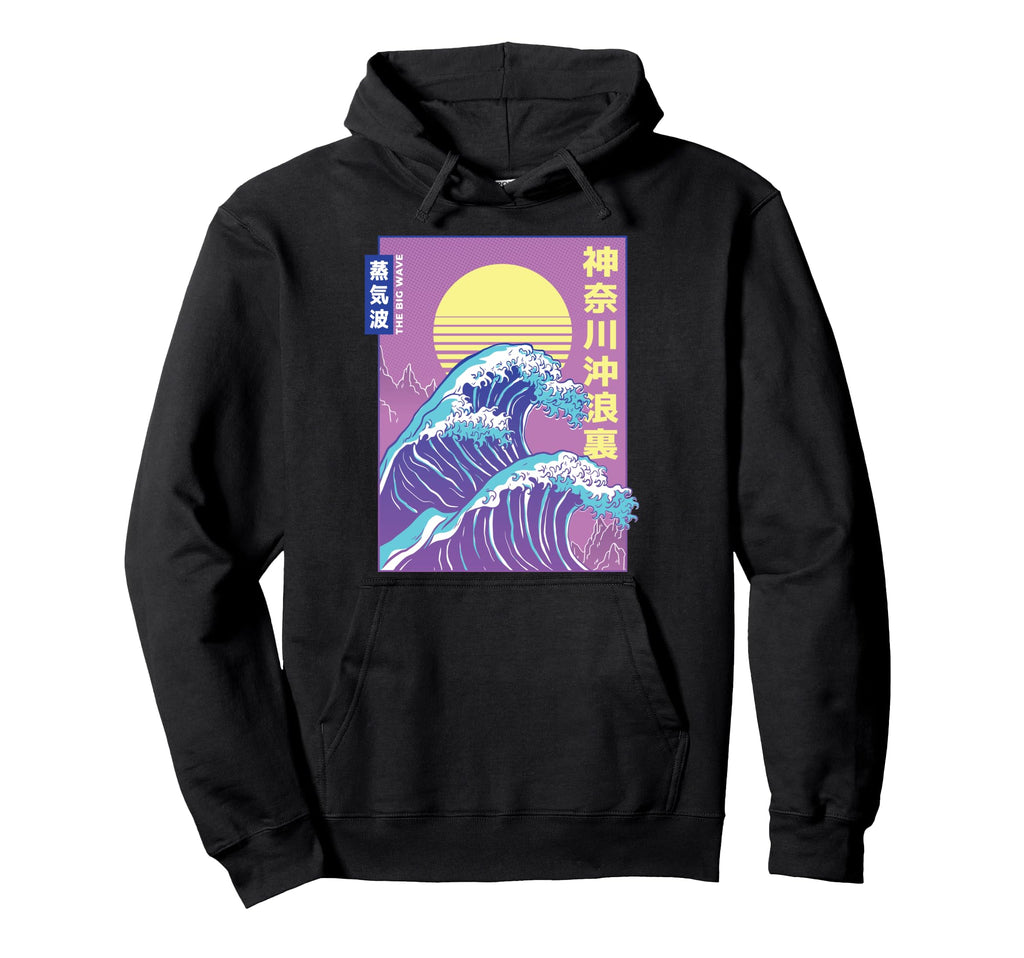 Great Wave Mashup Japanese Vaporwave Hoodie - Fun Novelty Design Unisex - T-Shirt, Sweatshirt, Hoodie