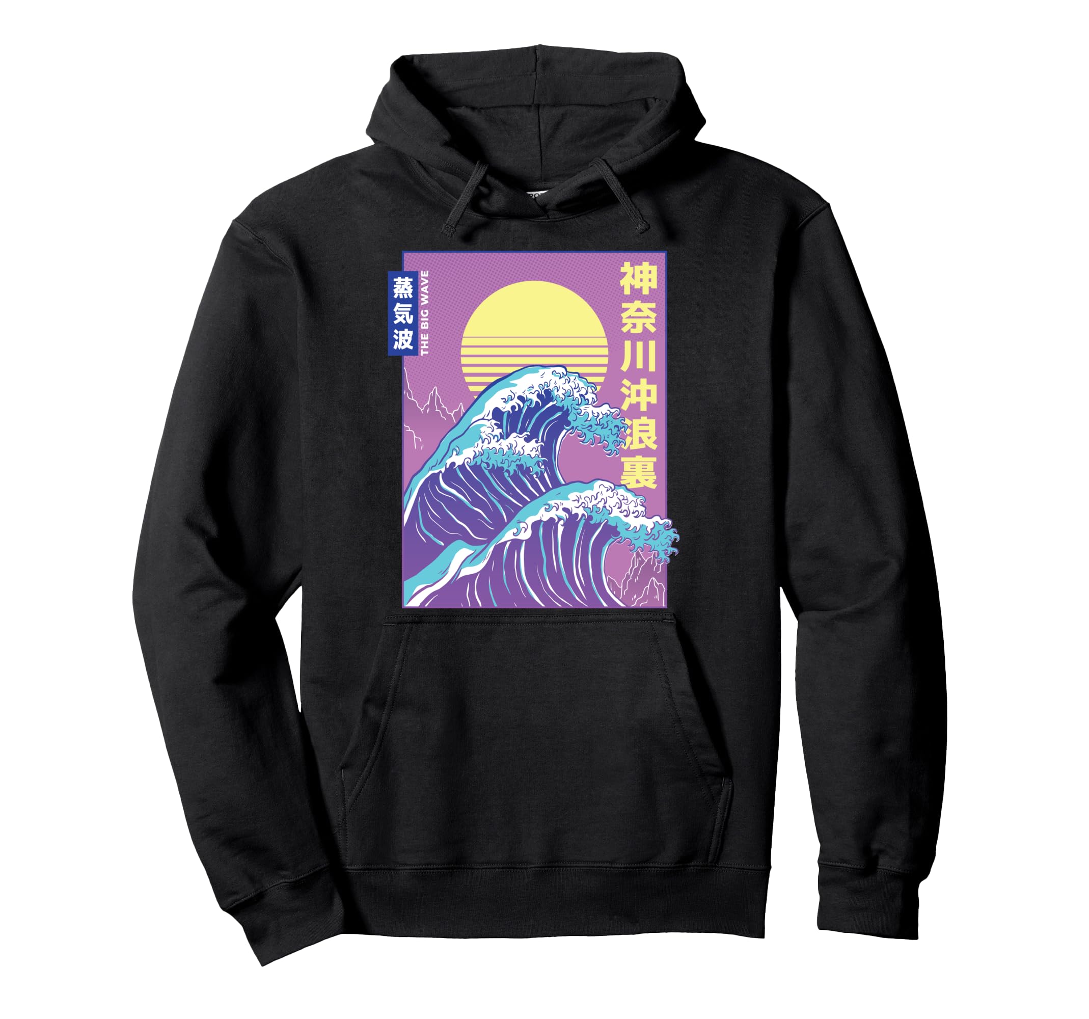 Great Wave Mashup Japanese Vaporwave Hoodie - Fun Novelty Design Unisex - T-Shirt, Sweatshirt, Hoodie