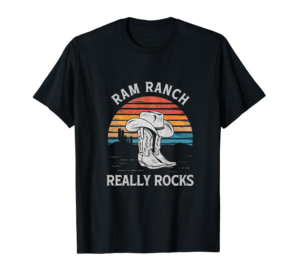 Ram Ranch Really Rocks Cowboy Boots T-Shirt - Trendy Graphic Men Women - T-Shirt, Sweatshirt, Hoodie