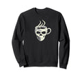 Distressed Skull Coffee Cup Coffee Sweatshirt - Trendy Graphic for Adults - T-Shirt, Sweatshirt, Hoodie