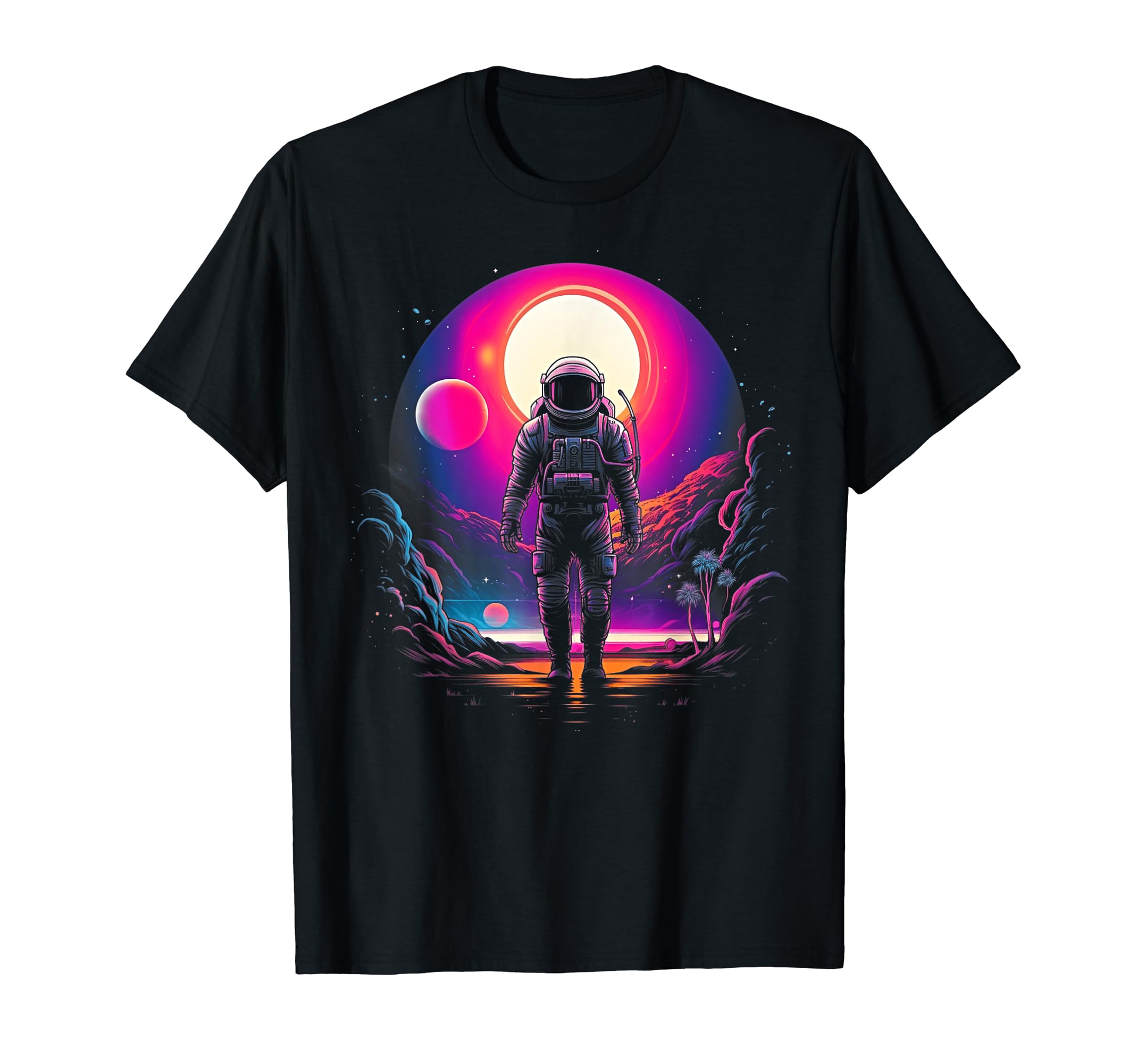 Synthwave Astronaut Cyberpunk 80S Sci Fi 48 T-Shirt - Trendy Graphic Unisex - T-Shirt, Sweatshirt, Hoodie