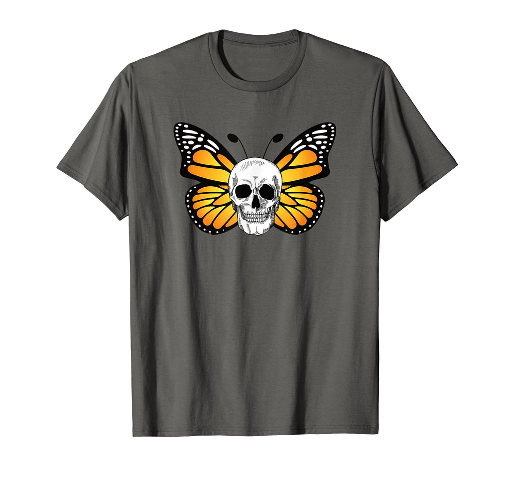 Monarch Butterfly Skull Antisocial T-Shirt - Fun Novelty Design Men Women - T-Shirt, Sweatshirt, Hoodie