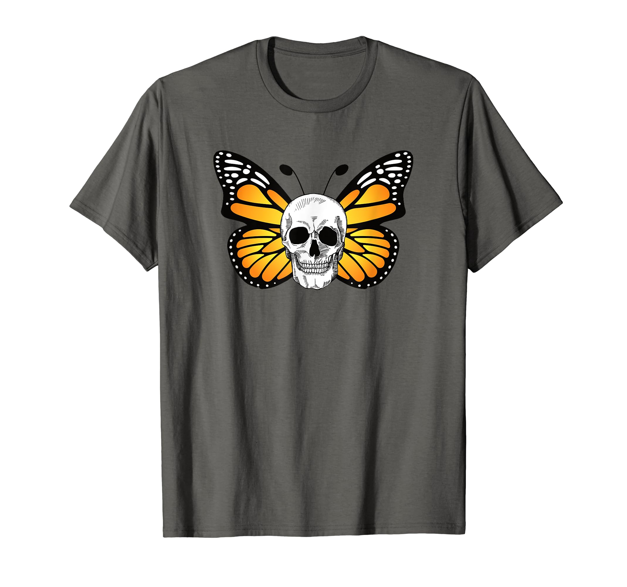 Monarch Butterfly Skull Antisocial T-Shirt - Fun Novelty Design Men Women - T-Shirt, Sweatshirt, Hoodie
