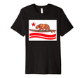 Surfboard Grizzly Bear California Flag T-Shirt - Fun Novelty Design Unisex - T-Shirt, Sweatshirt, Hoodie