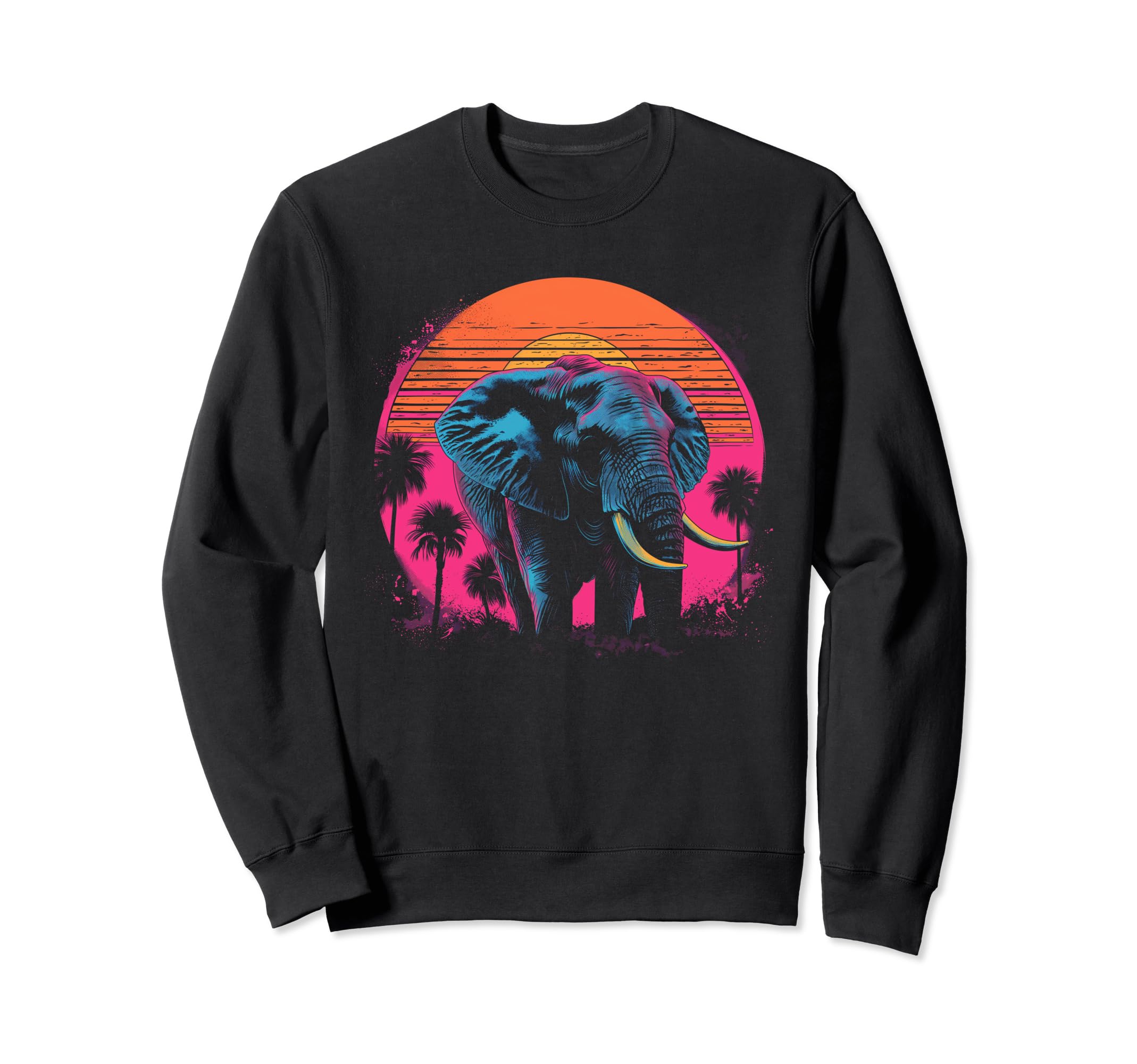 Elephant Vaporwave Aesthetic Sweatshirt - Streetwear Style Men Women - T-Shirt, Sweatshirt, Hoodie