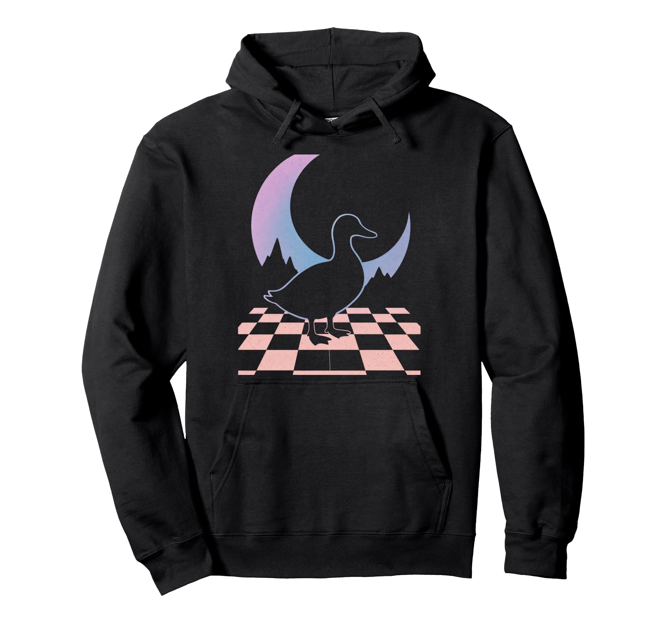 Duck Checkered Floor Vaporwave 80S Hoodie - Custom Art Print Men Women - T-Shirt, Sweatshirt, Hoodie