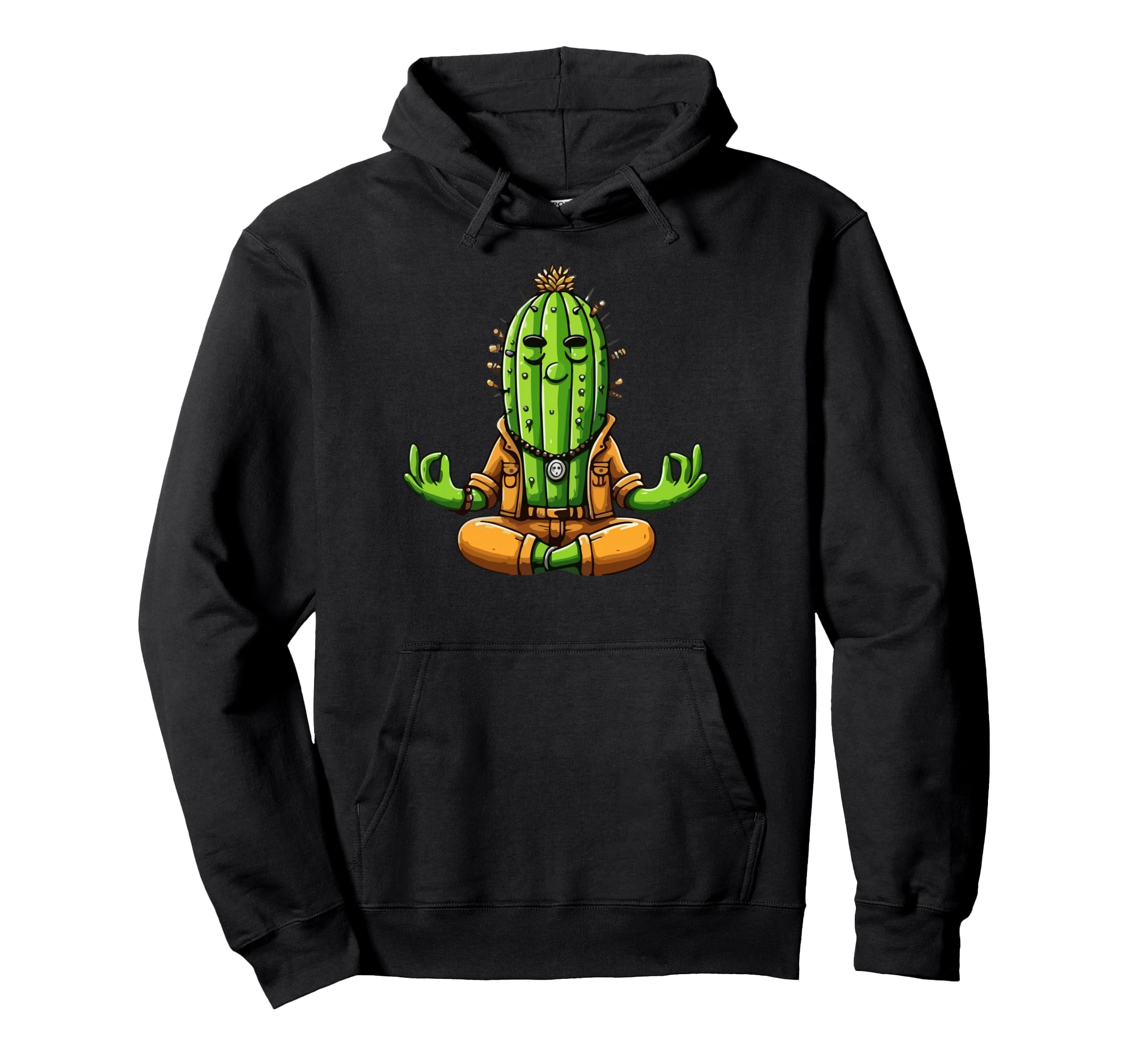 Meditation Cactus Yoga Pose Relaxing Hoodie - Aesthetic Graphic Men Women - T-Shirt, Sweatshirt, Hoodie