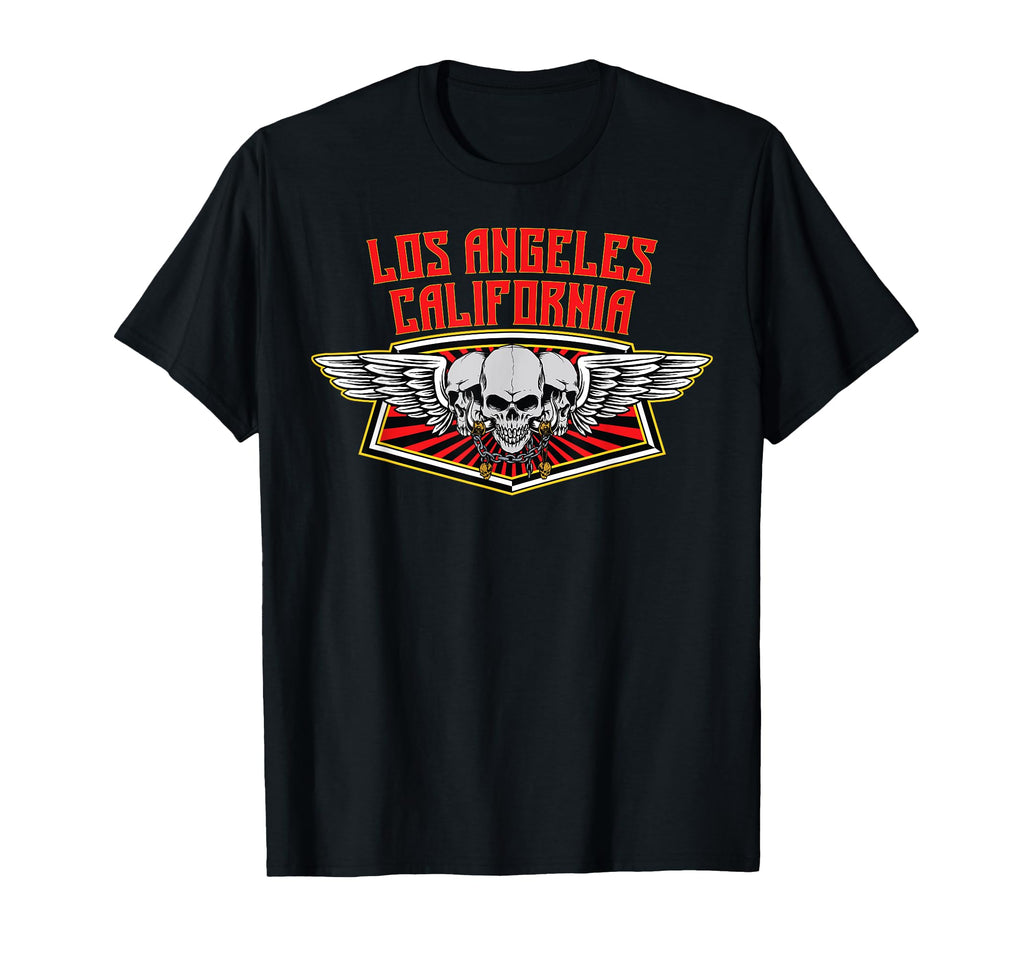 Los Angeles California Skulls Typography T-Shirt - Custom Art Print Unisex - T-Shirt, Sweatshirt, Hoodie