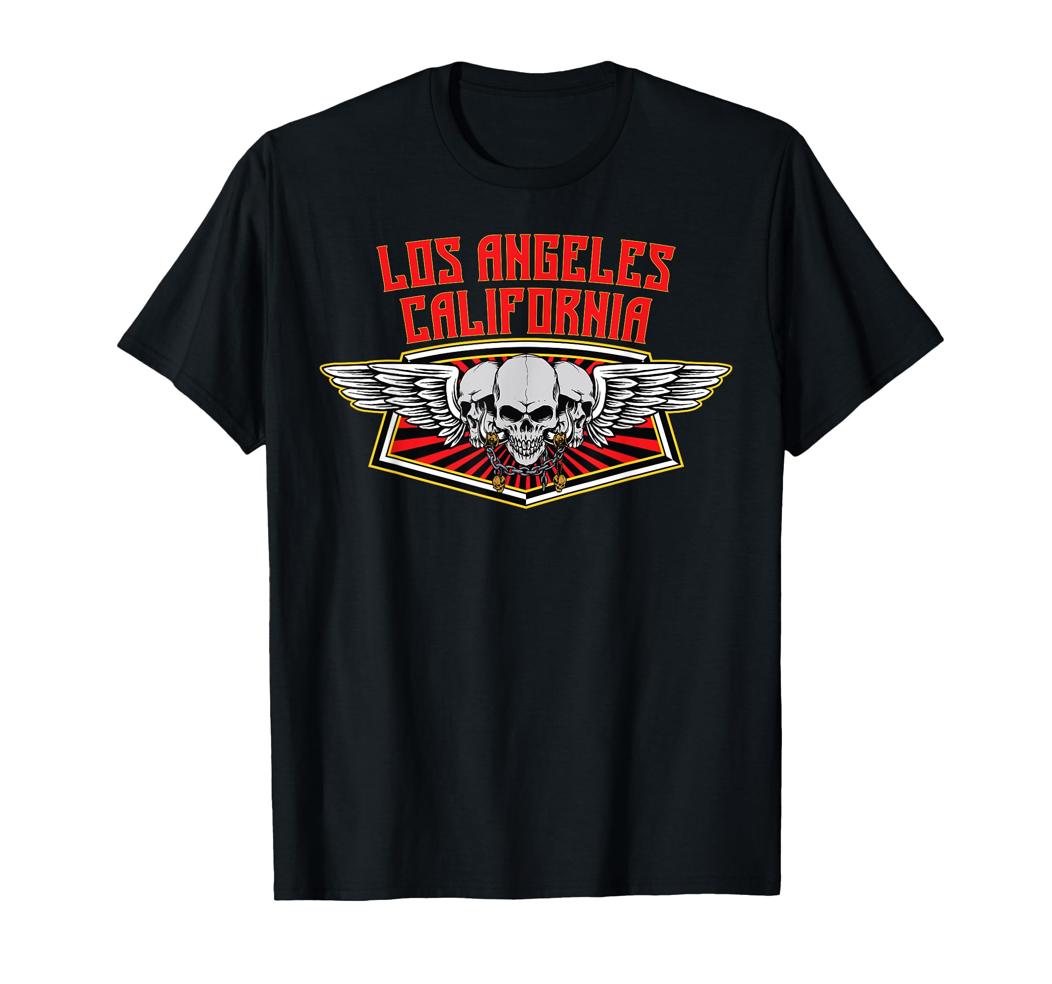 Los Angeles California Skulls Typography T-Shirt - Custom Art Print Unisex - T-Shirt, Sweatshirt, Hoodie