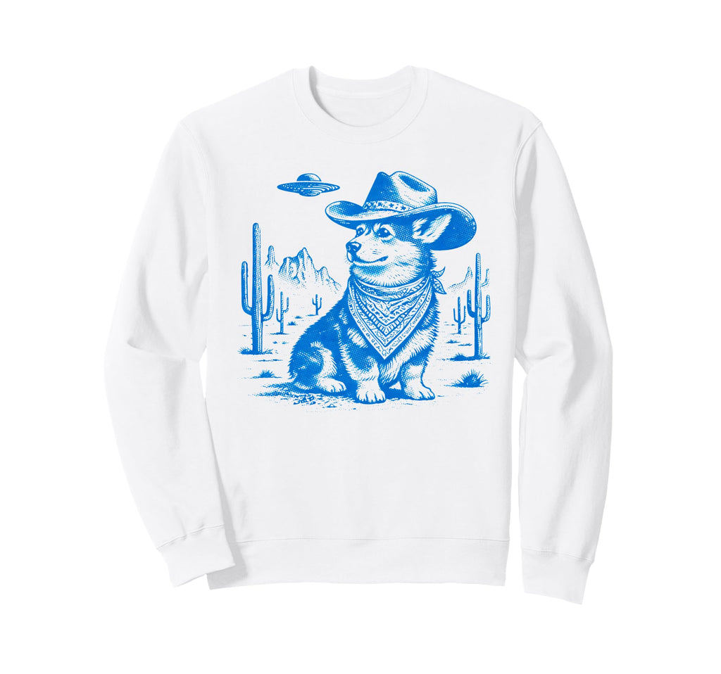 Funny Corgi Dog Cowboy Sweatshirt - Aesthetic Graphic Unisex - T-Shirt, Sweatshirt, Hoodie