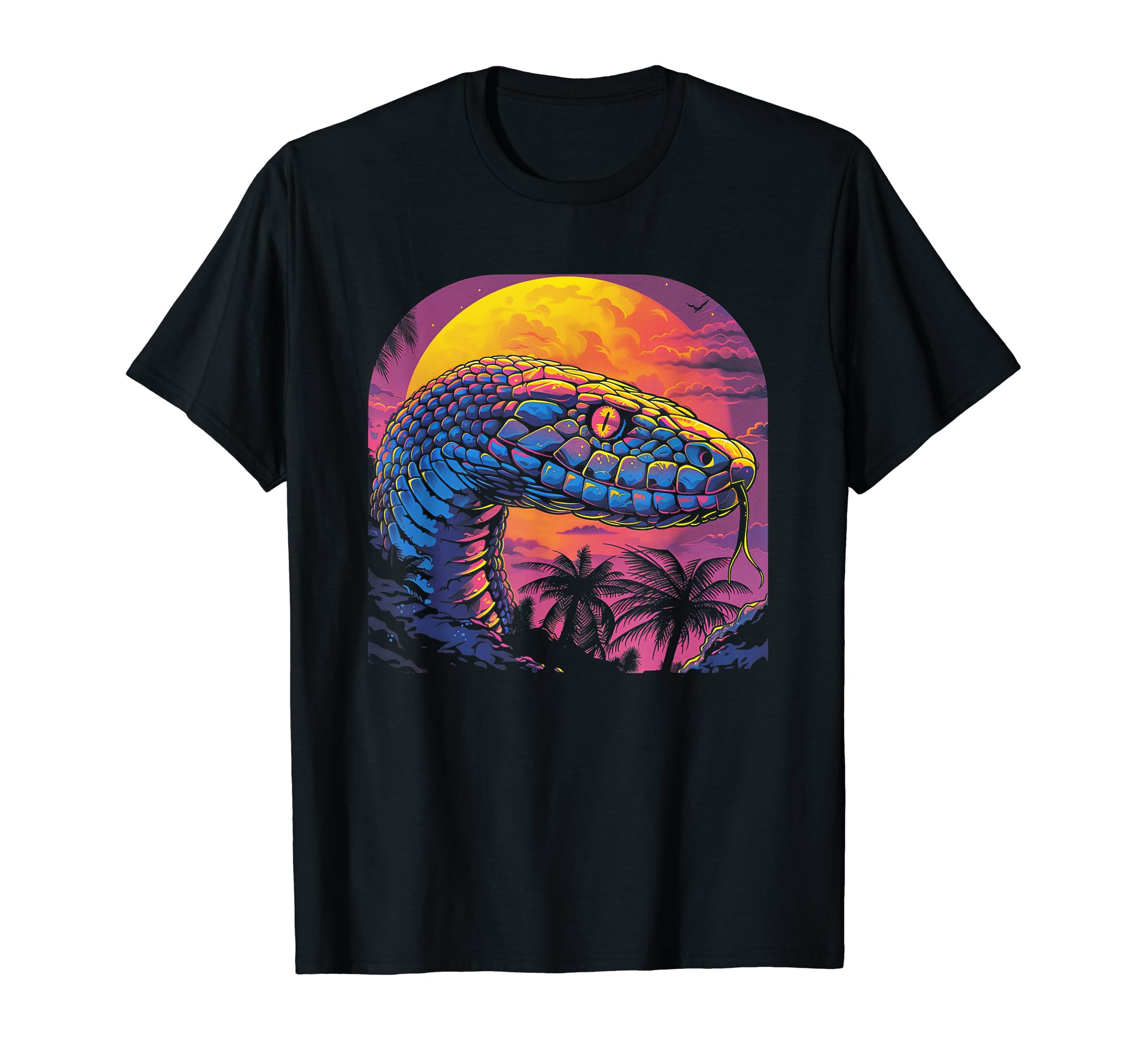 Snake Vaporwave Aesthetic Synthwave 80S T-Shirt - Aesthetic Graphic Unisex - T-Shirt, Sweatshirt, Hoodie