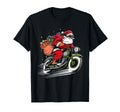Santa Riding Motorcycle Holiday Biker T-Shirt - Unique Graphic Unisex - T-Shirt, Sweatshirt, Hoodie