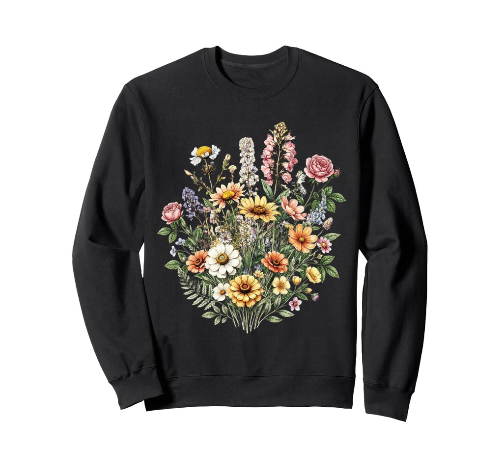 Wildflower Floral Botanical Sweatshirt - Minimalist Print for Adults - T-Shirt, Sweatshirt, Hoodie