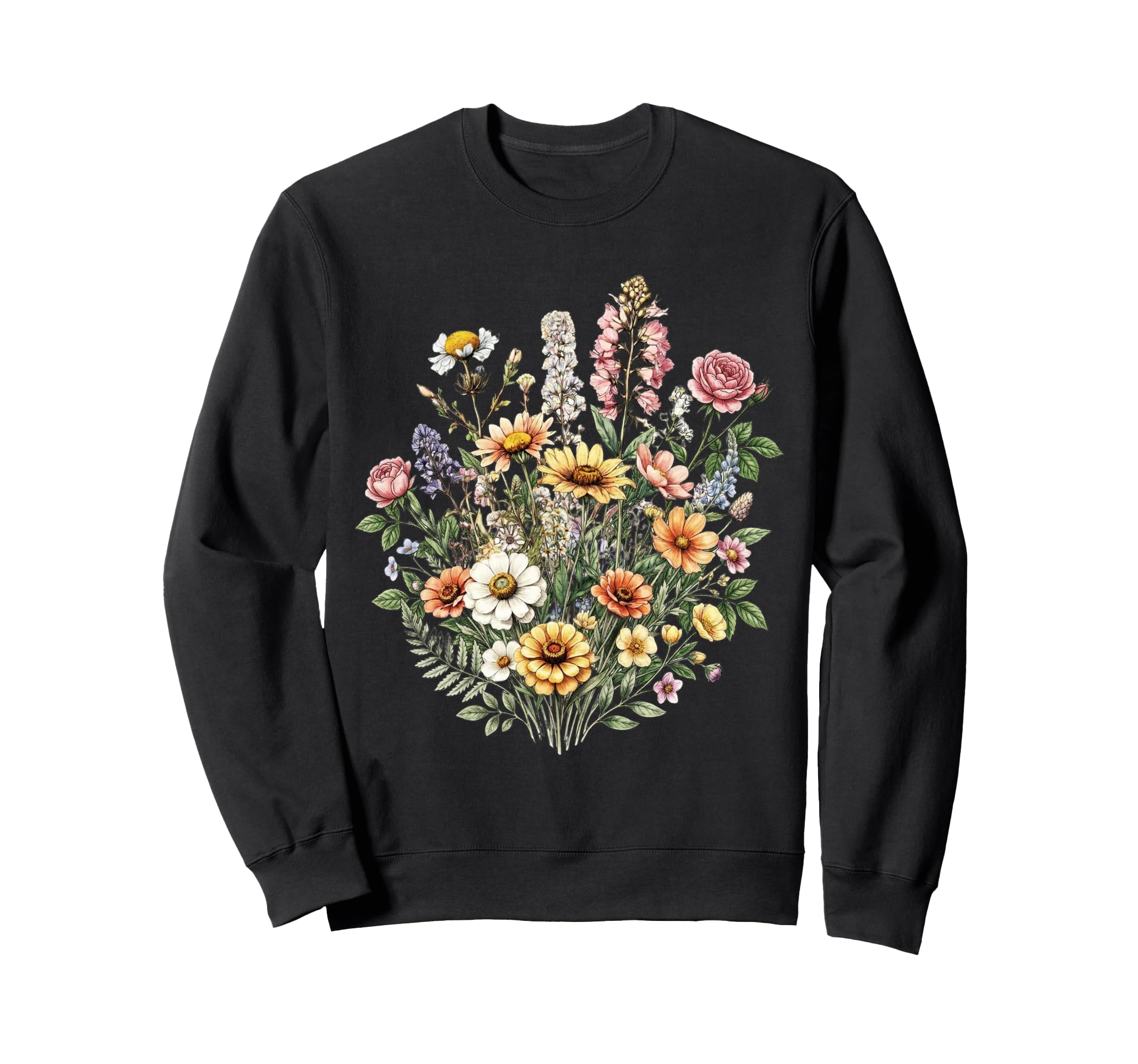Wildflower Floral Botanical Sweatshirt - Minimalist Print for Adults - T-Shirt, Sweatshirt, Hoodie