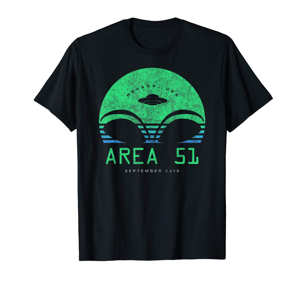 Area 51 2019 Sunset Alien Head Ufo Gift T-Shirt - Minimalist Print Unisex - T-Shirt, Sweatshirt, Hoodie