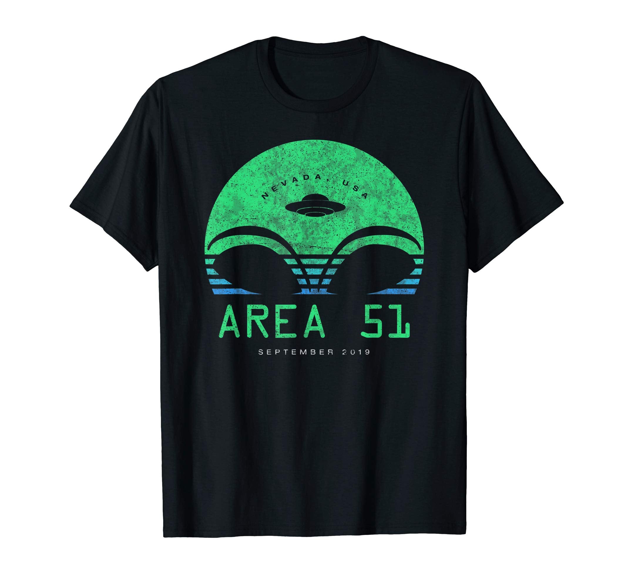 Area 51 2019 Sunset Alien Head Ufo Gift T-Shirt - Minimalist Print Unisex - T-Shirt, Sweatshirt, Hoodie