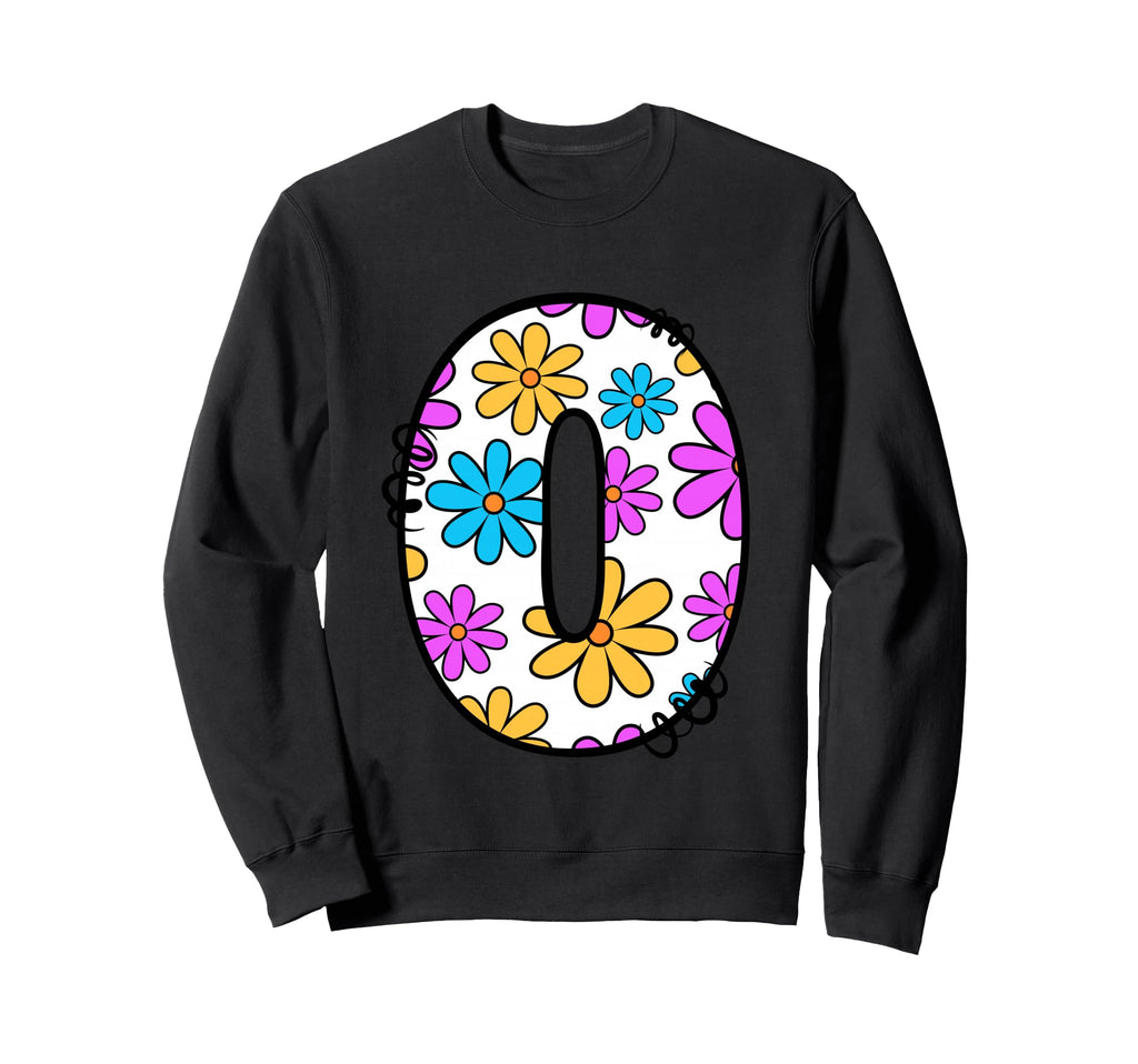 Letter O Floral Daisy Alphabet Sweatshirt - Streetwear Style Unisex - T-Shirt, Sweatshirt, Hoodie