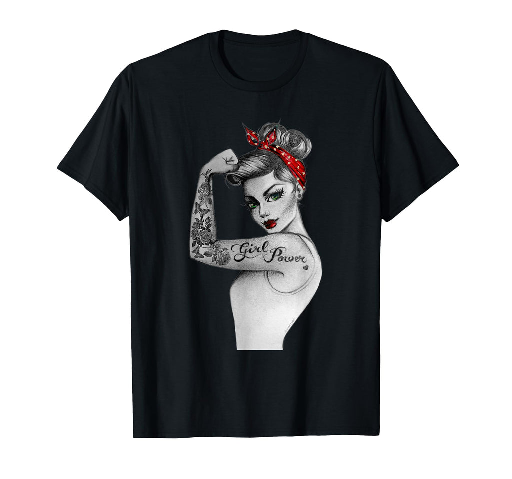 Power Pin Up Old School Tattoo T-Shirt - Unique Graphic Unisex - T-Shirt, Sweatshirt, Hoodie