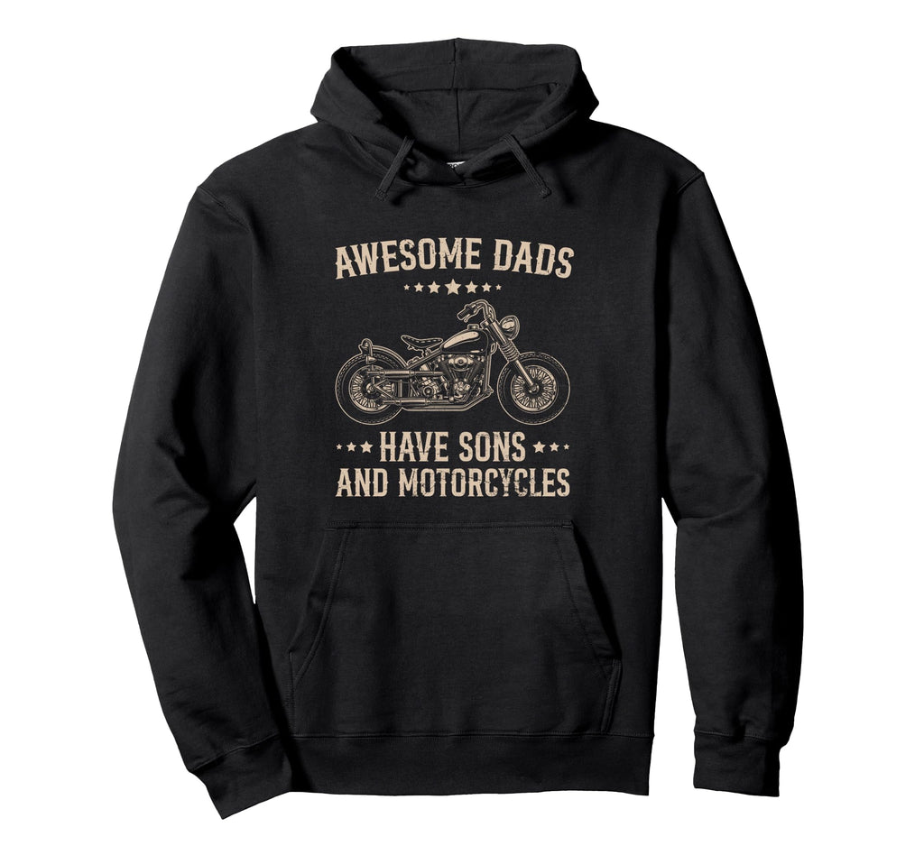 Biker Awesome Dads Have Sons And Hoodie - Minimalist Print Unisex - T-Shirt, Sweatshirt, Hoodie