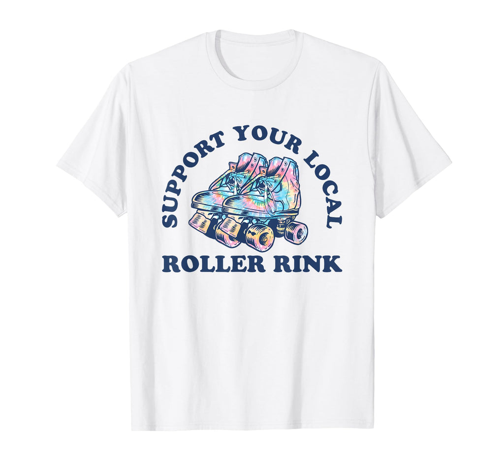 Support Your Local Roller Rink Tie T-Shirt - Minimalist Print Men Women - T-Shirt, Sweatshirt, Hoodie