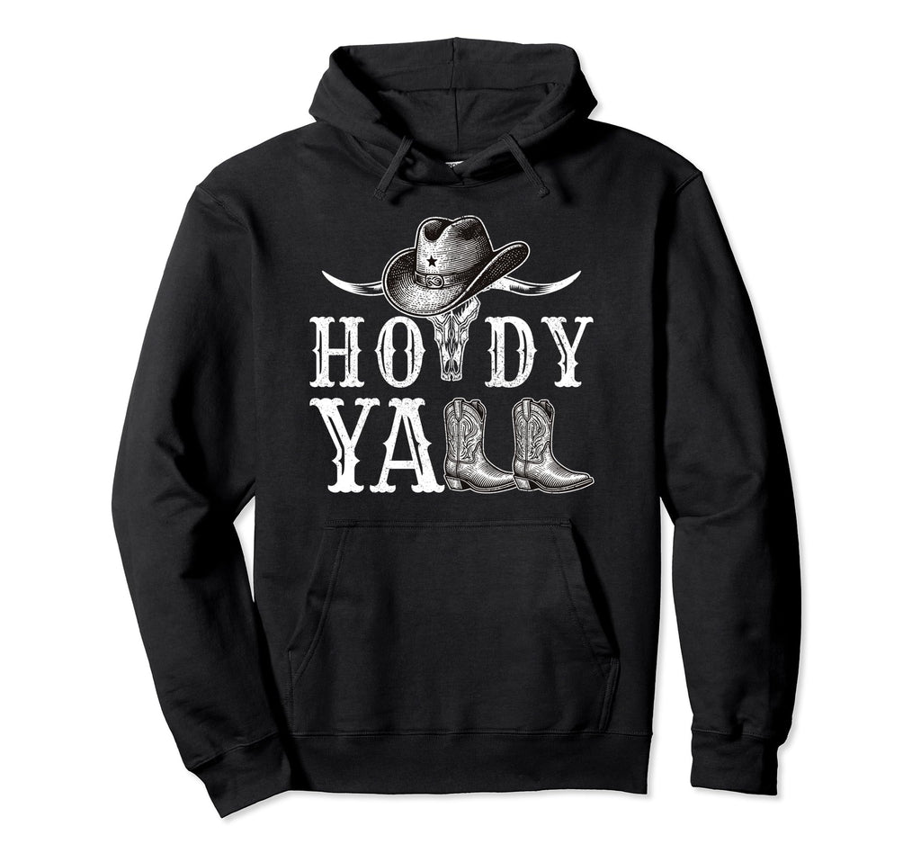 Cowboycore Howdy Western Cowgirl Boots Hoodie - Fun Novelty Design Unisex - T-Shirt, Sweatshirt, Hoodie