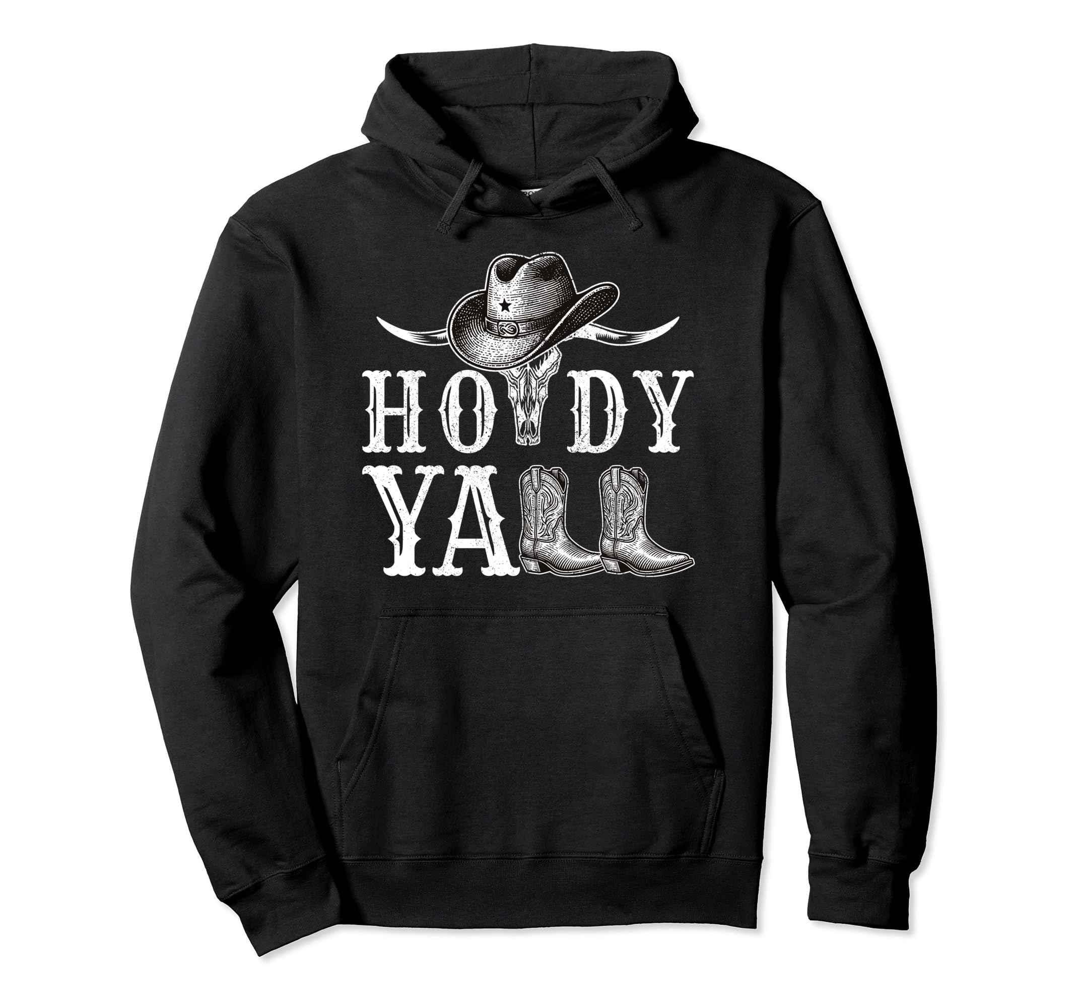 Cowboycore Howdy Western Cowgirl Boots Hoodie - Fun Novelty Design Unisex - T-Shirt, Sweatshirt, Hoodie