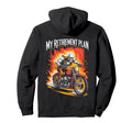 Retired Motorcycle Riding Biker Skeleton Hoodie - Custom Art Print Unisex - T-Shirt, Sweatshirt, Hoodie