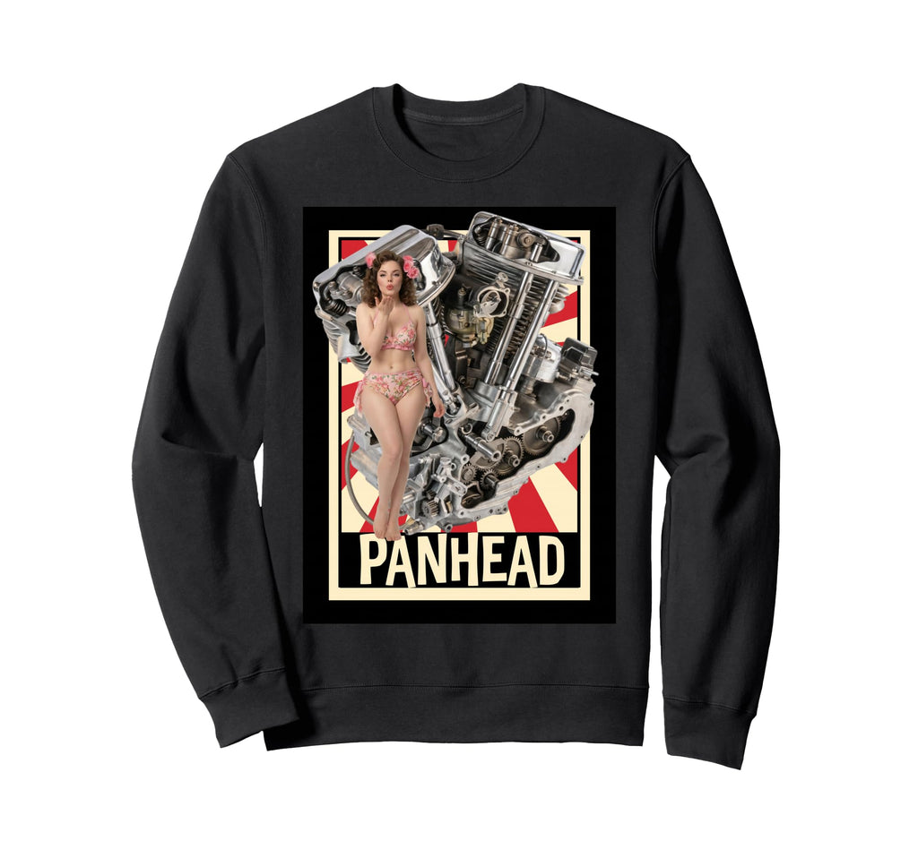 Pinup And Panhead Motorcycle Engine Sweatshirt - Trendy Graphic Men Women - T-Shirt, Sweatshirt, Hoodie