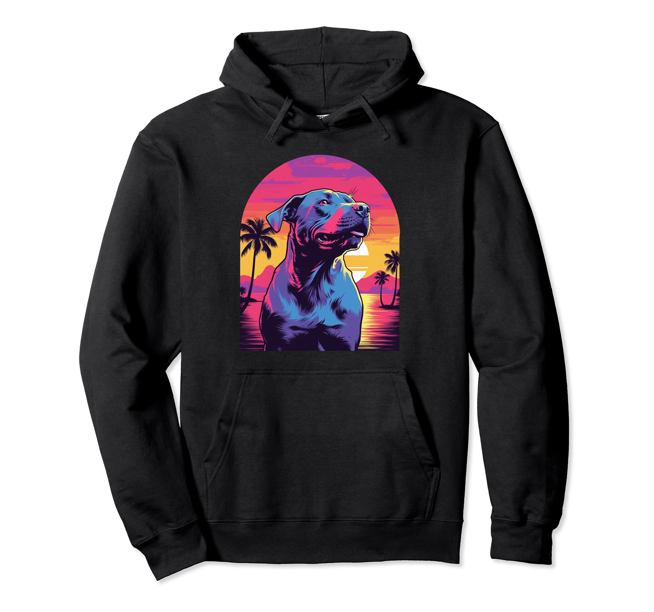 American Staffordshire Terrier 80S Hoodie - Novelty Apparel for Adults - T-Shirt, Sweatshirt, Hoodie