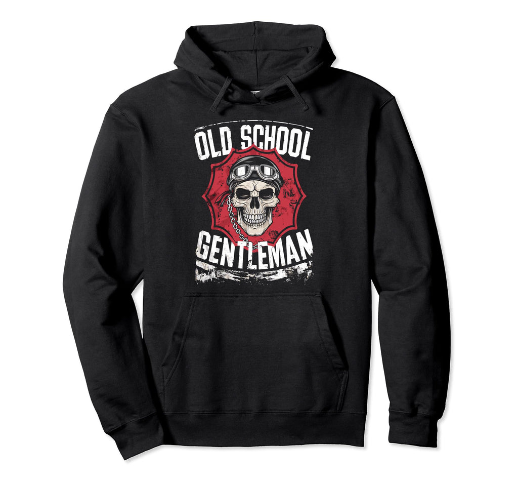 Biker Skull Motorcycle Gentleman Hoodie - Trendy Graphic for Adults - T-Shirt, Sweatshirt, Hoodie