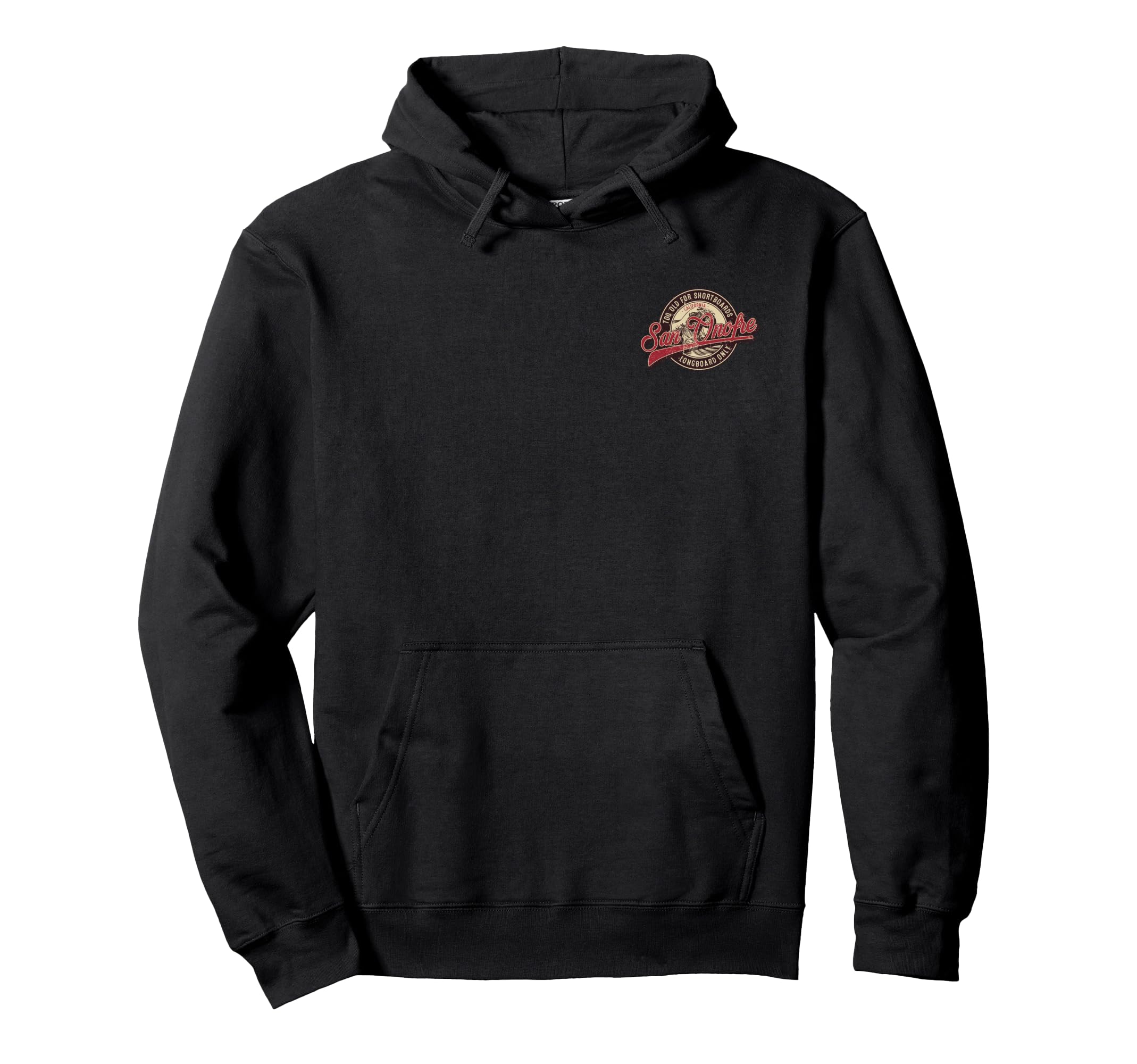 2 Sided San Onofre Longboard Only Wave Hoodie - Novelty Apparel Men Women - T-Shirt, Sweatshirt, Hoodie