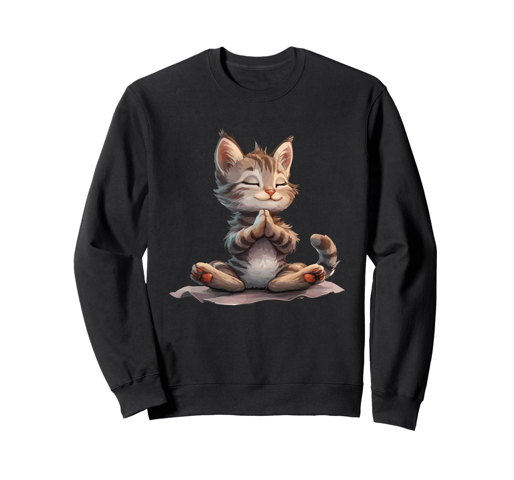 Meditating Cat Peaceful Zen Pose Sweatshirt - Unique Graphic for Adults - T-Shirt, Sweatshirt, Hoodie