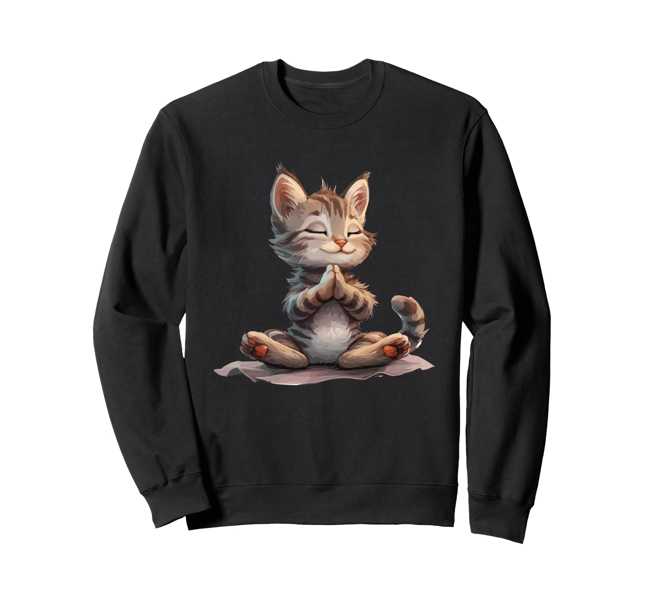 Meditating Cat Peaceful Zen Pose Sweatshirt - Unique Graphic for Adults - T-Shirt, Sweatshirt, Hoodie