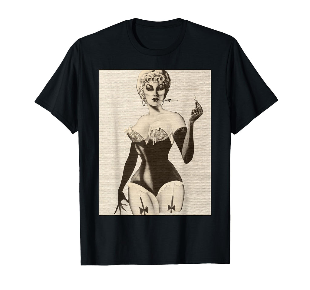 Elegant Pin Up Seductive Corset And T-Shirt - Minimalist Print Unisex - T-Shirt, Sweatshirt, Hoodie