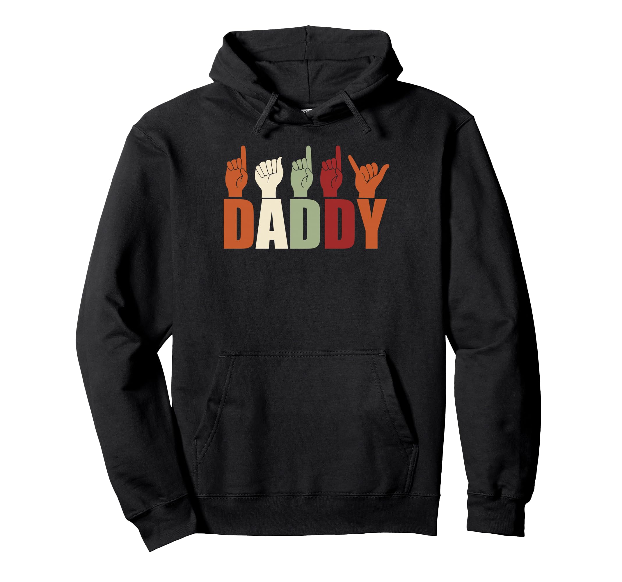 Daddy Asl American Sign Language Hoodie - Aesthetic Graphic for Adults - T-Shirt, Sweatshirt, Hoodie