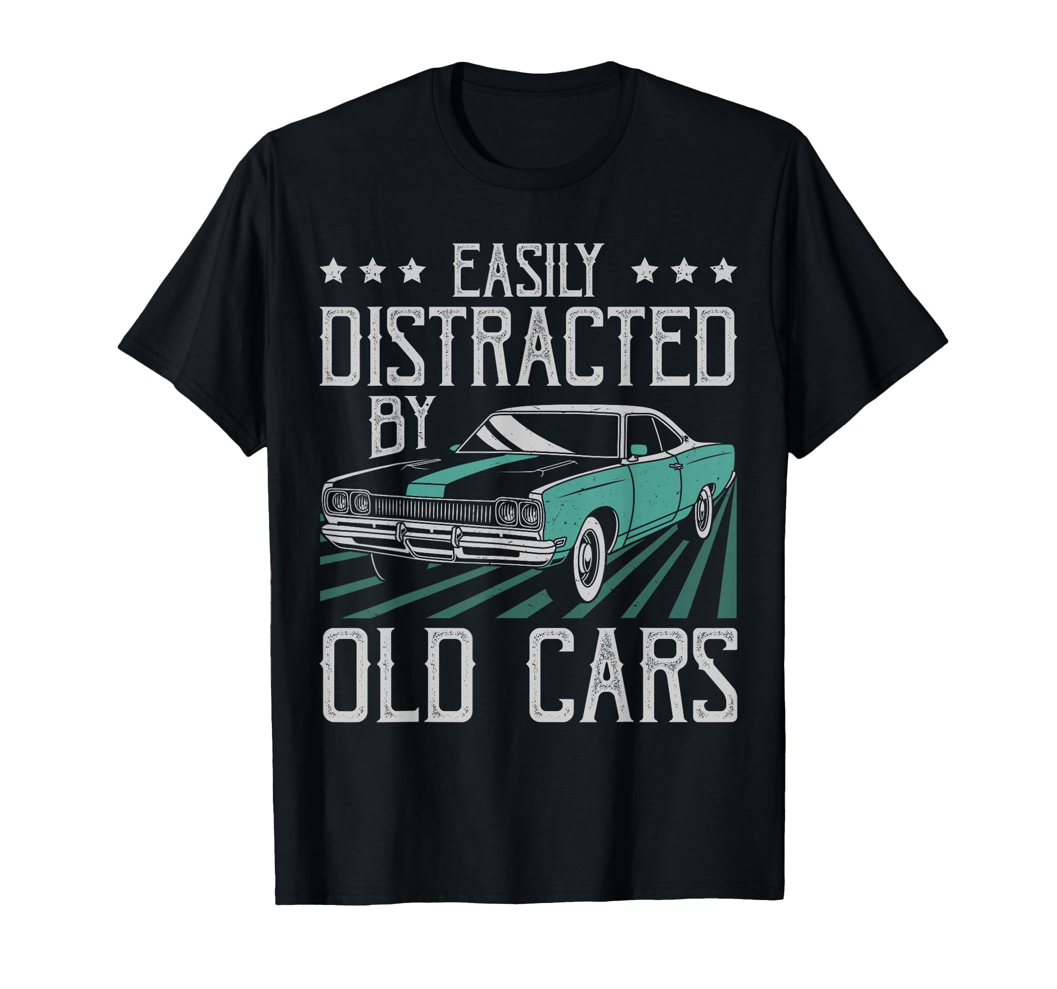 Easily Distracted Old Cars Funny Car Guy T-Shirt - Minimalist Print Unisex - T-Shirt, Sweatshirt, Hoodie