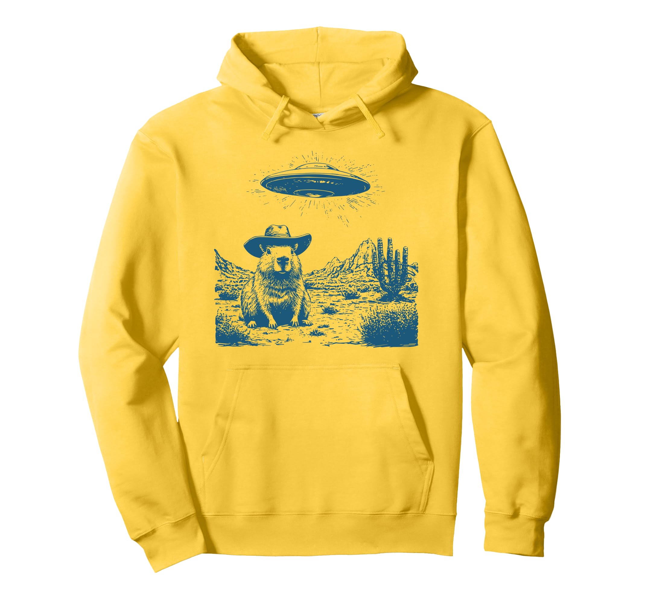 Funny Cowboy Capybara Alien Ufo Hoodie - Streetwear Style for Adults - T-Shirt, Sweatshirt, Hoodie