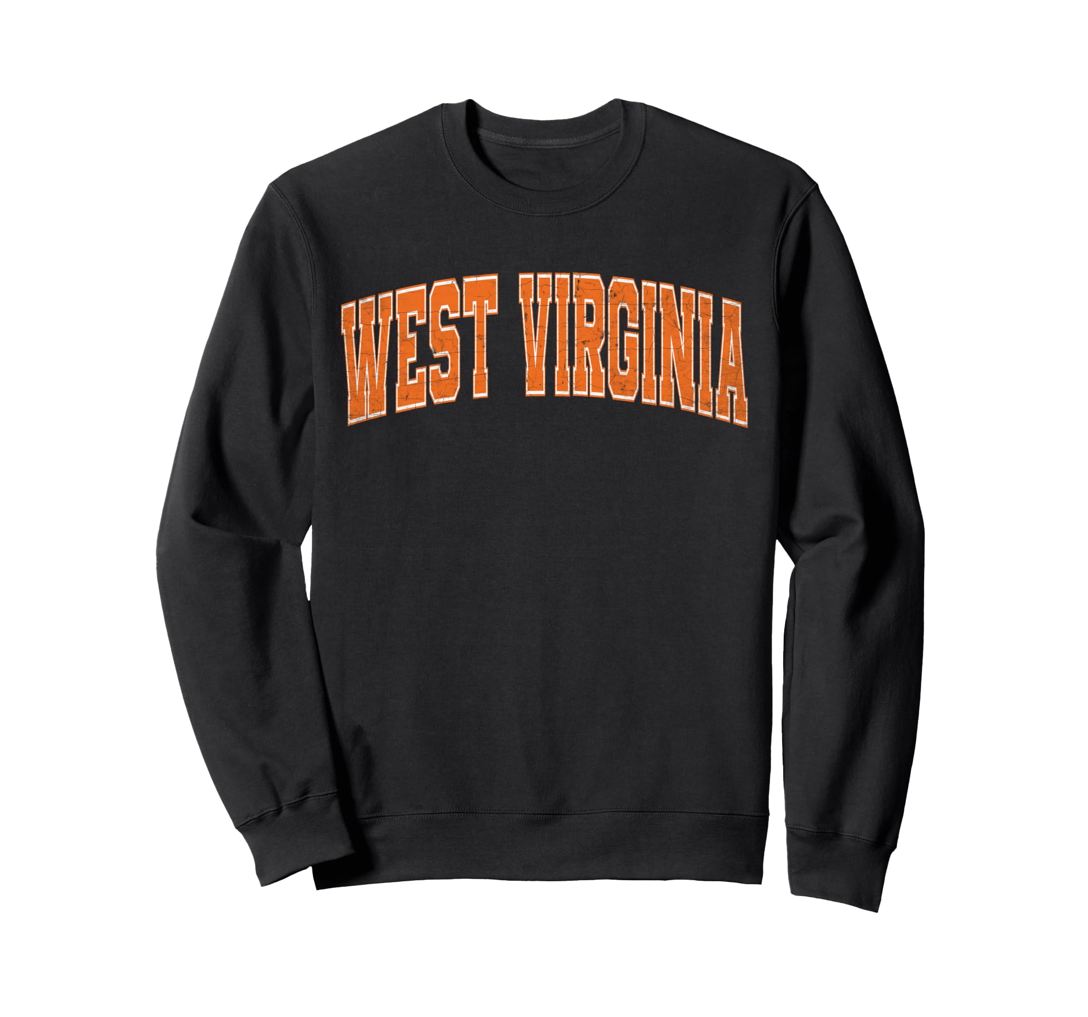 West Virginia Orange Text Sweatshirt - Trendy Graphic Men Women - T-Shirt, Sweatshirt, Hoodie