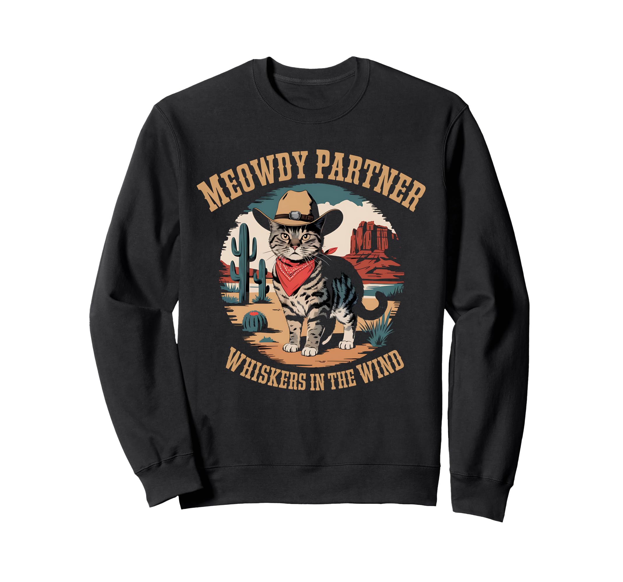 Meowdy Partner Cowboy Cat Western Sweatshirt - Aesthetic Graphic Unisex - T-Shirt, Sweatshirt, Hoodie