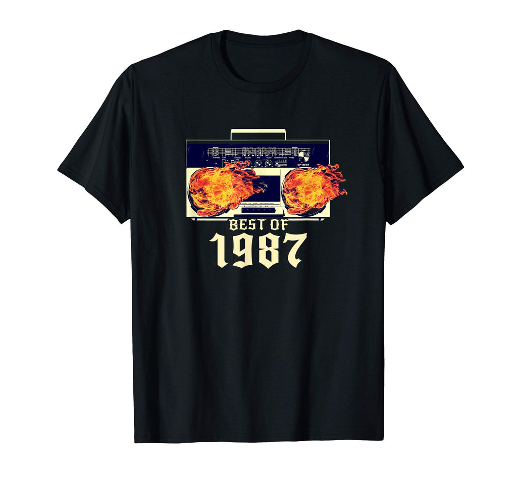 Best 1987 Audio Cassette Player Burning T-Shirt - Aesthetic Graphic Unisex - T-Shirt, Sweatshirt, Hoodie