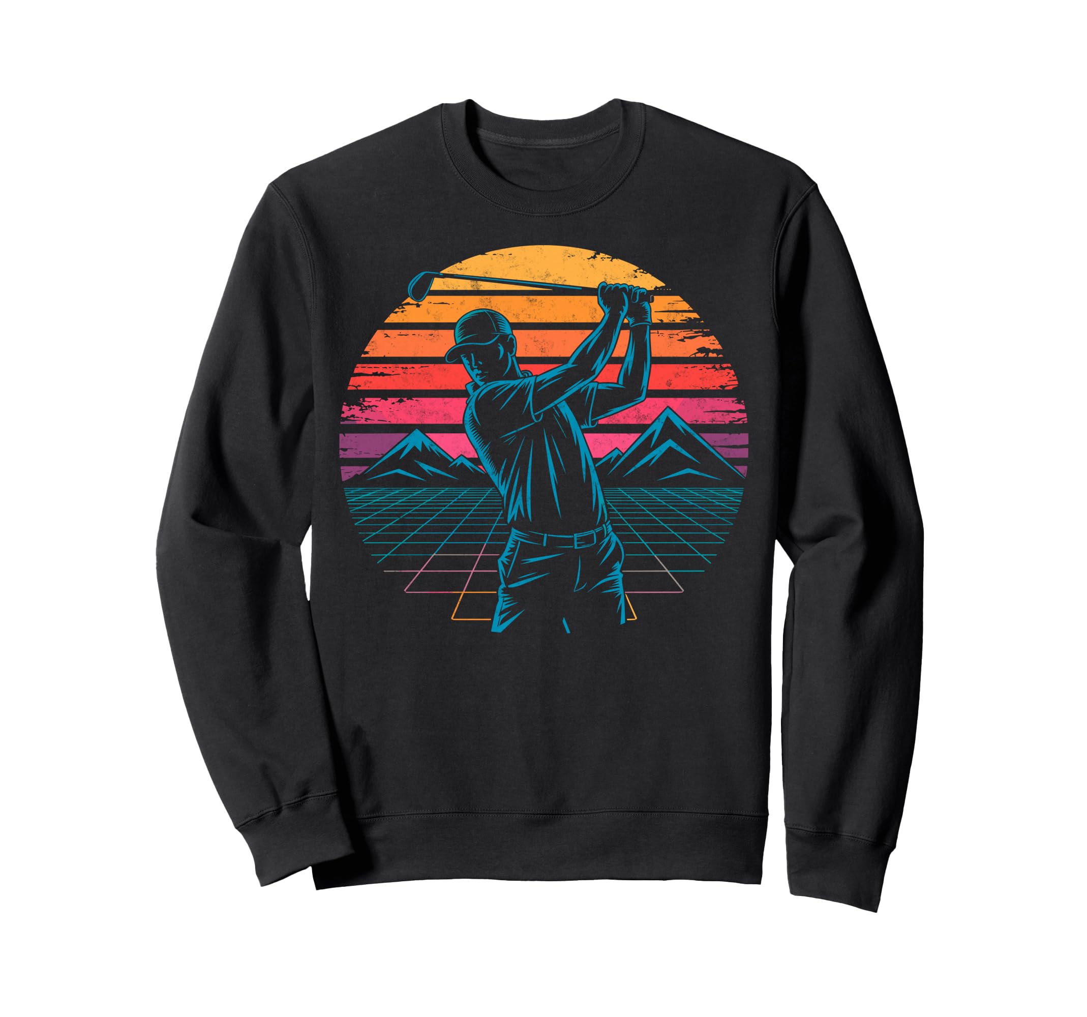 80S Synthwave Futuristic Golf Sweatshirt - Aesthetic Graphic for Adults - T-Shirt, Sweatshirt, Hoodie