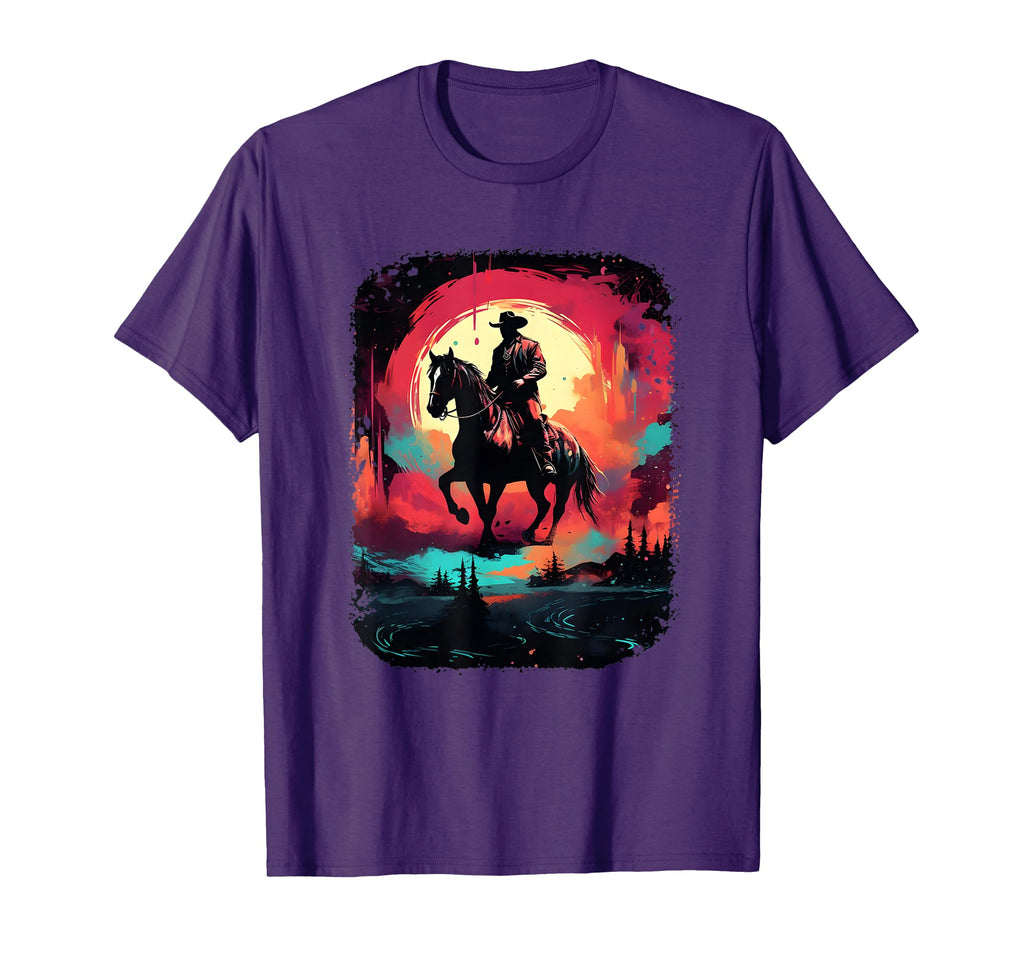 Colorful Horse Lover Riding Western T-Shirt - Casual Everyday Wear Unisex - T-Shirt, Sweatshirt, Hoodie