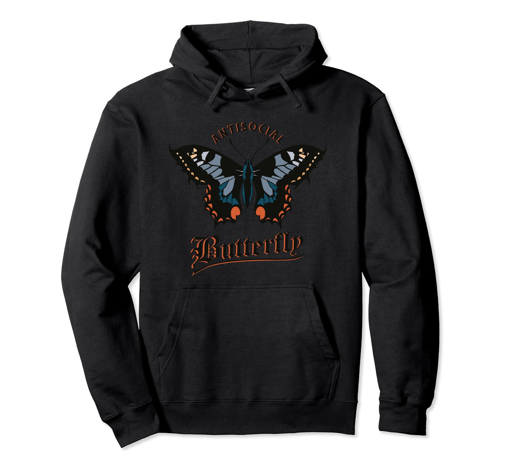Beautiful Antisocial Butterfly Hoodie - Fun Novelty Design Men Women - T-Shirt, Sweatshirt, Hoodie