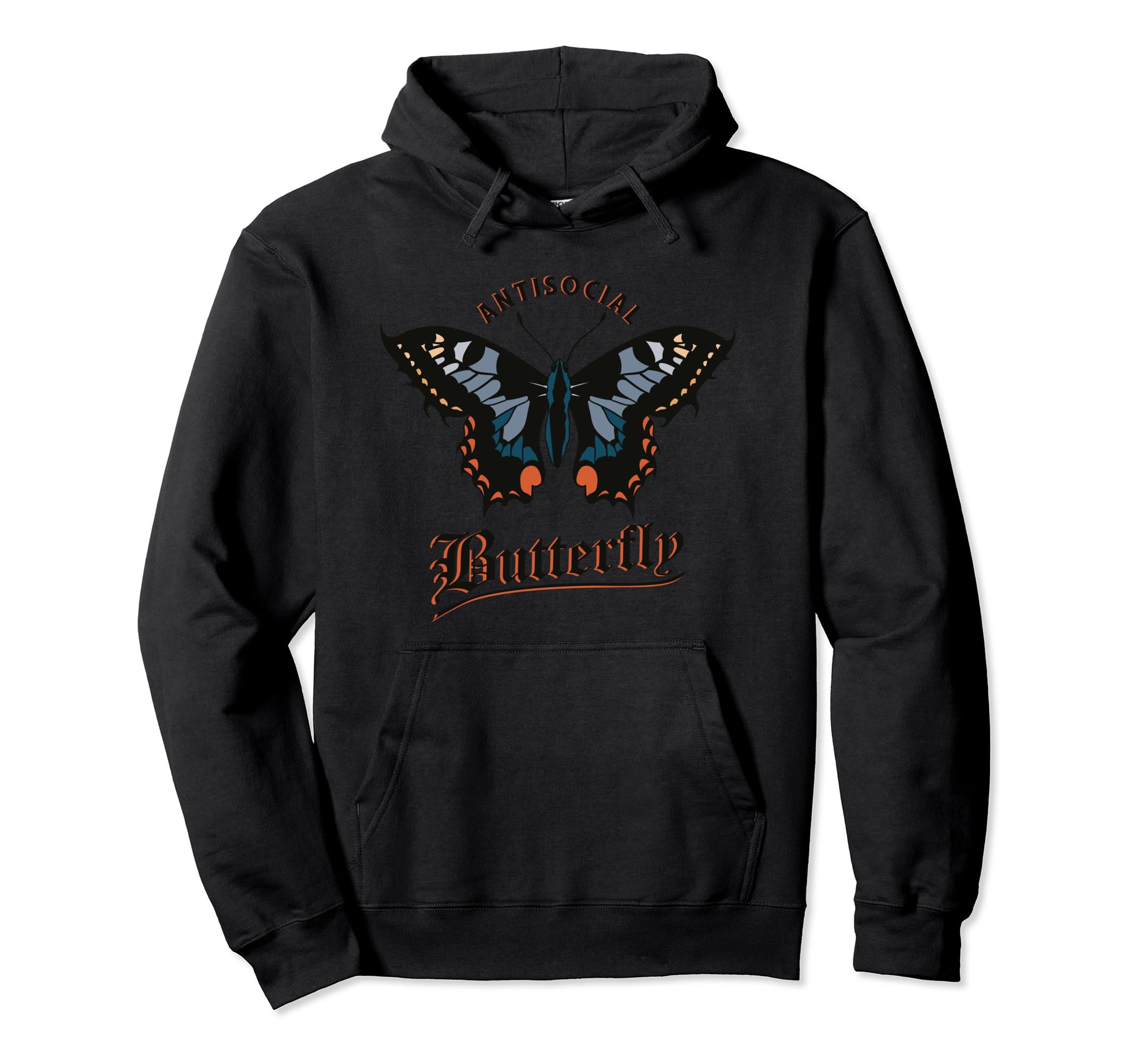 Beautiful Antisocial Butterfly Hoodie - Fun Novelty Design Men Women - T-Shirt, Sweatshirt, Hoodie