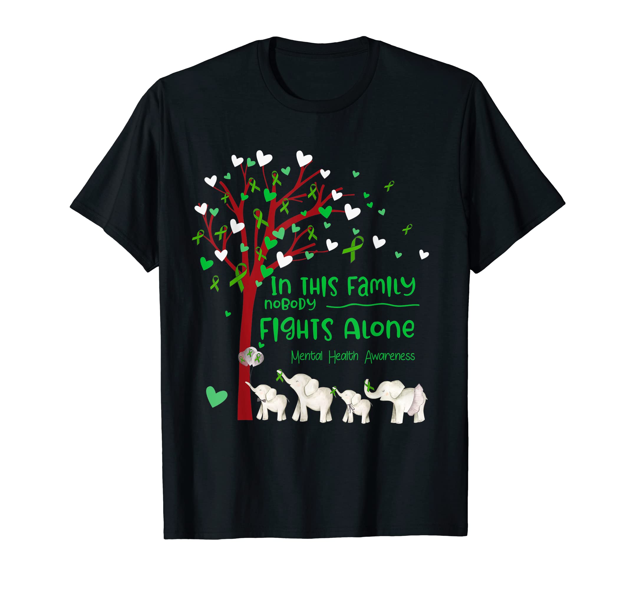 This Family Nobody Fights Alone Mental T-Shirt - Graphic Print Unisex - T-Shirt, Sweatshirt, Hoodie