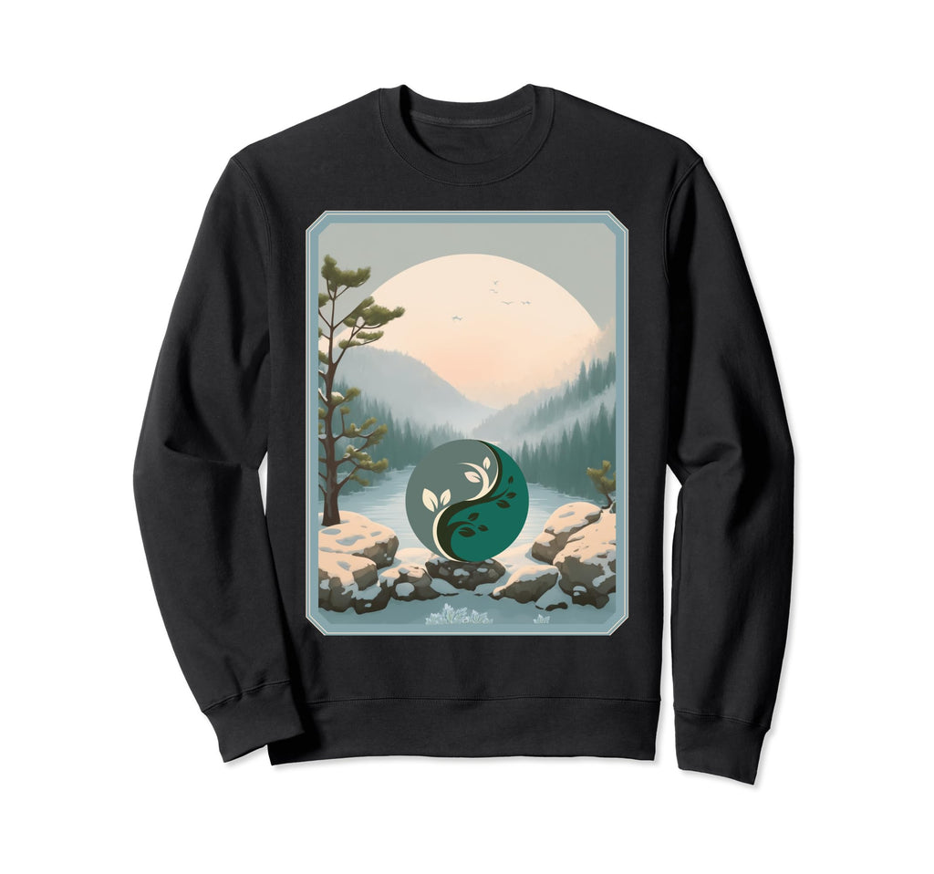Yin Yang Yoga Mindfulness Peaceful Sweatshirt - Graphic Print for Adults - T-Shirt, Sweatshirt, Hoodie