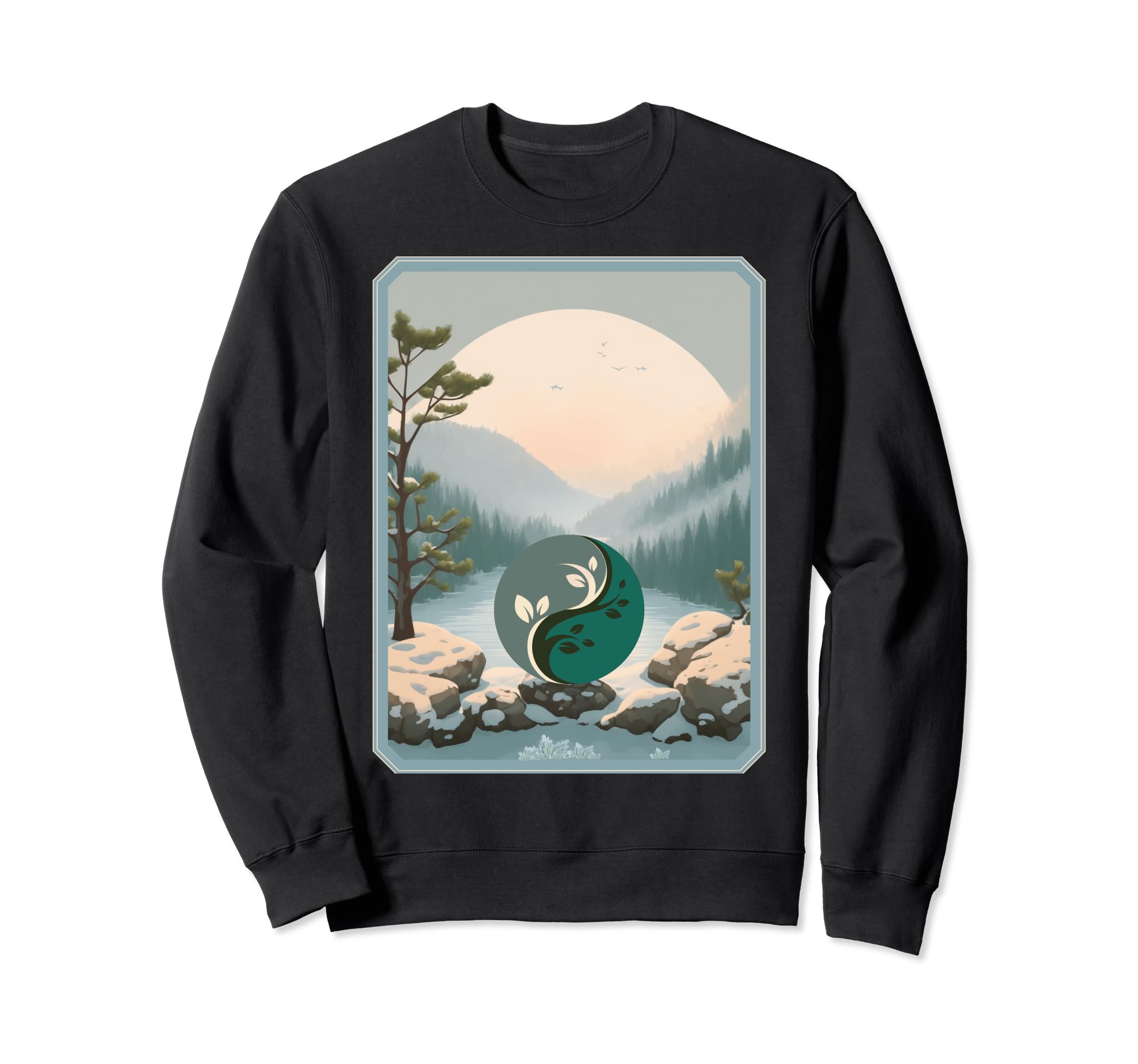 Yin Yang Yoga Mindfulness Peaceful Sweatshirt - Graphic Print for Adults - T-Shirt, Sweatshirt, Hoodie