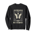Antisocial Butterfly Gift Hoodie - Minimalist Print Men Women - T-Shirt, Sweatshirt, Hoodie