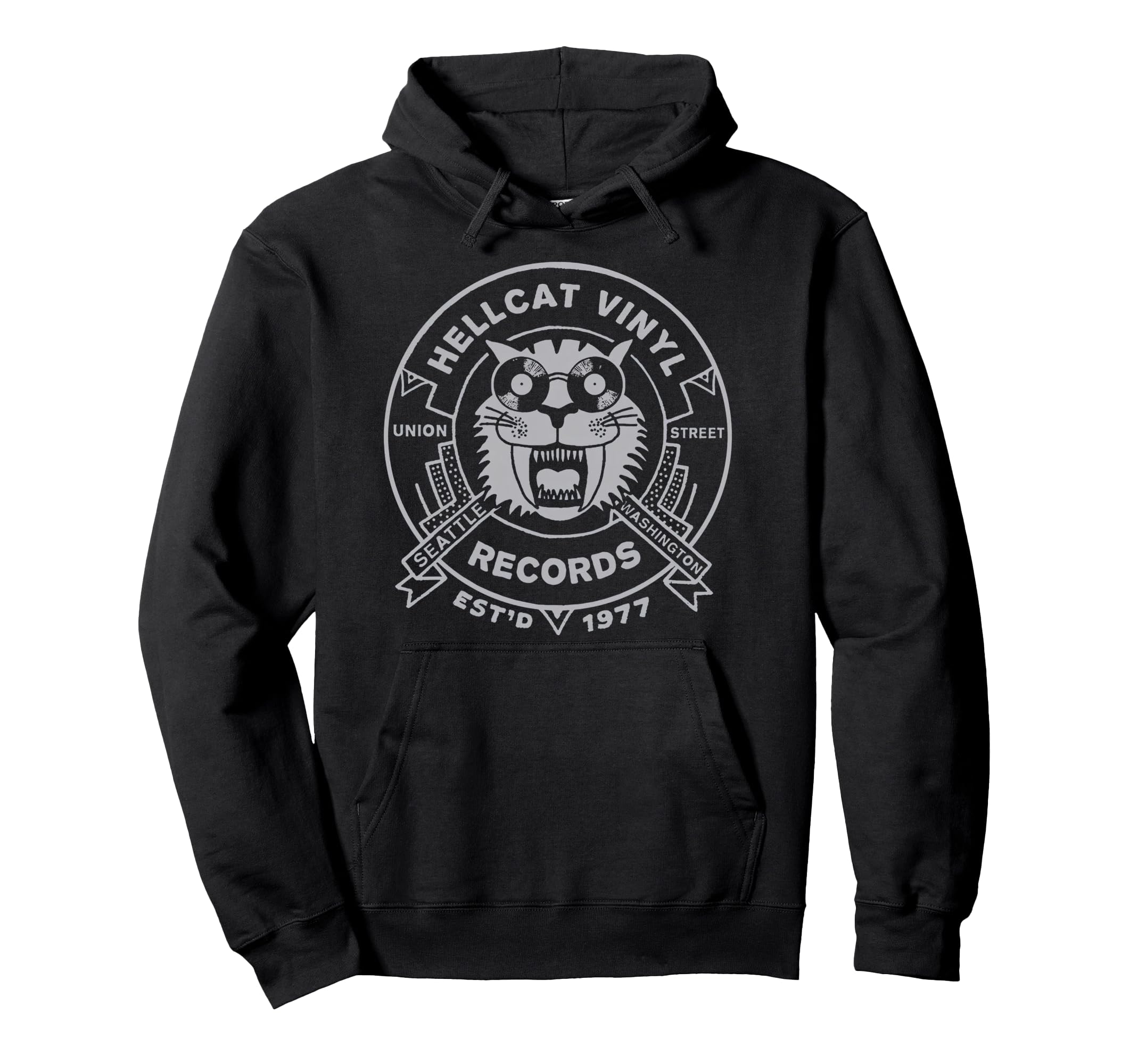 Hellcat Vinyl Record Music Dj Player Hoodie - Trendy Graphic Unisex - T-Shirt, Sweatshirt, Hoodie