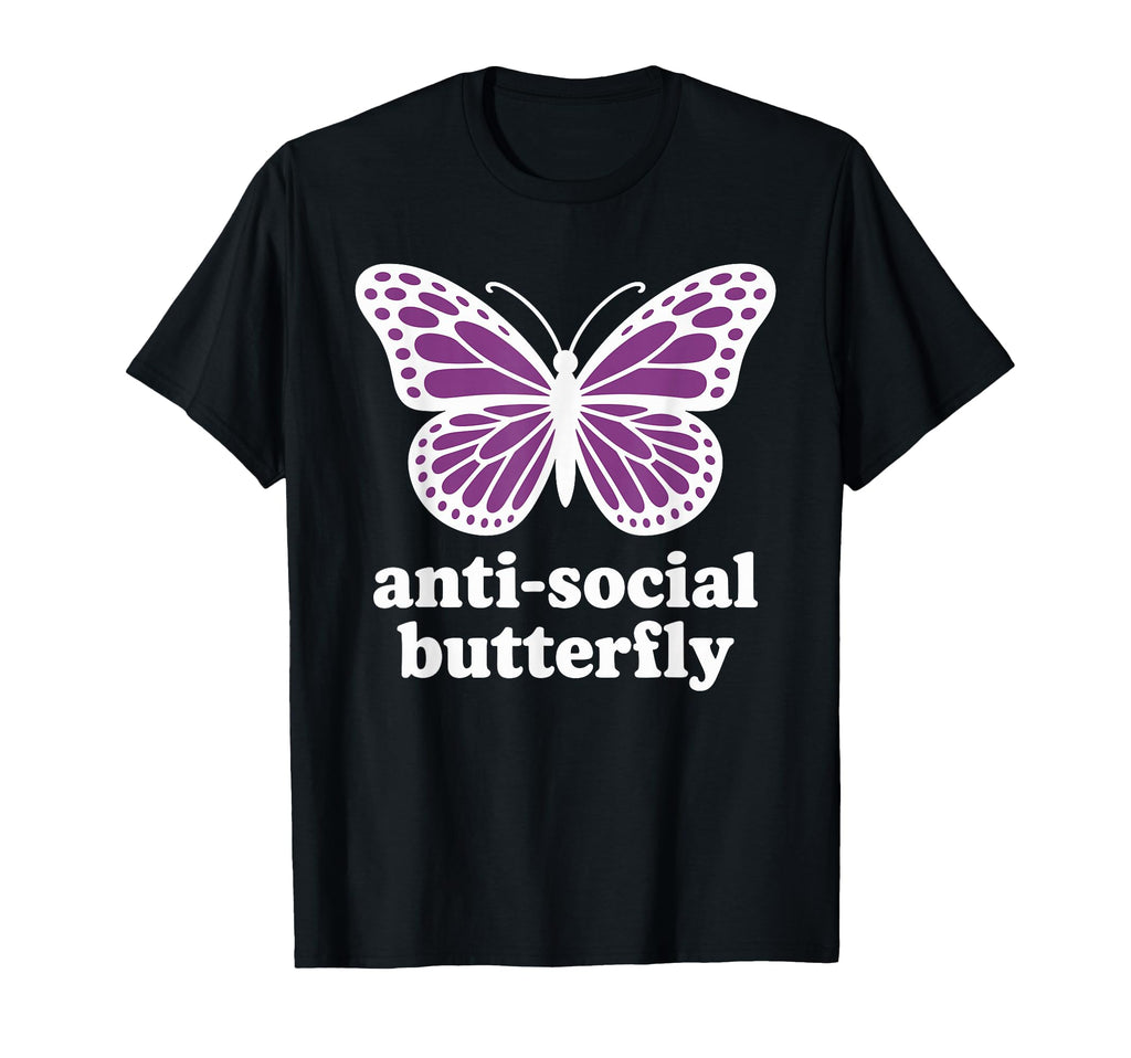 Antisocial Butterfly T-Shirt - Minimalist Print for Adults - T-Shirt, Sweatshirt, Hoodie